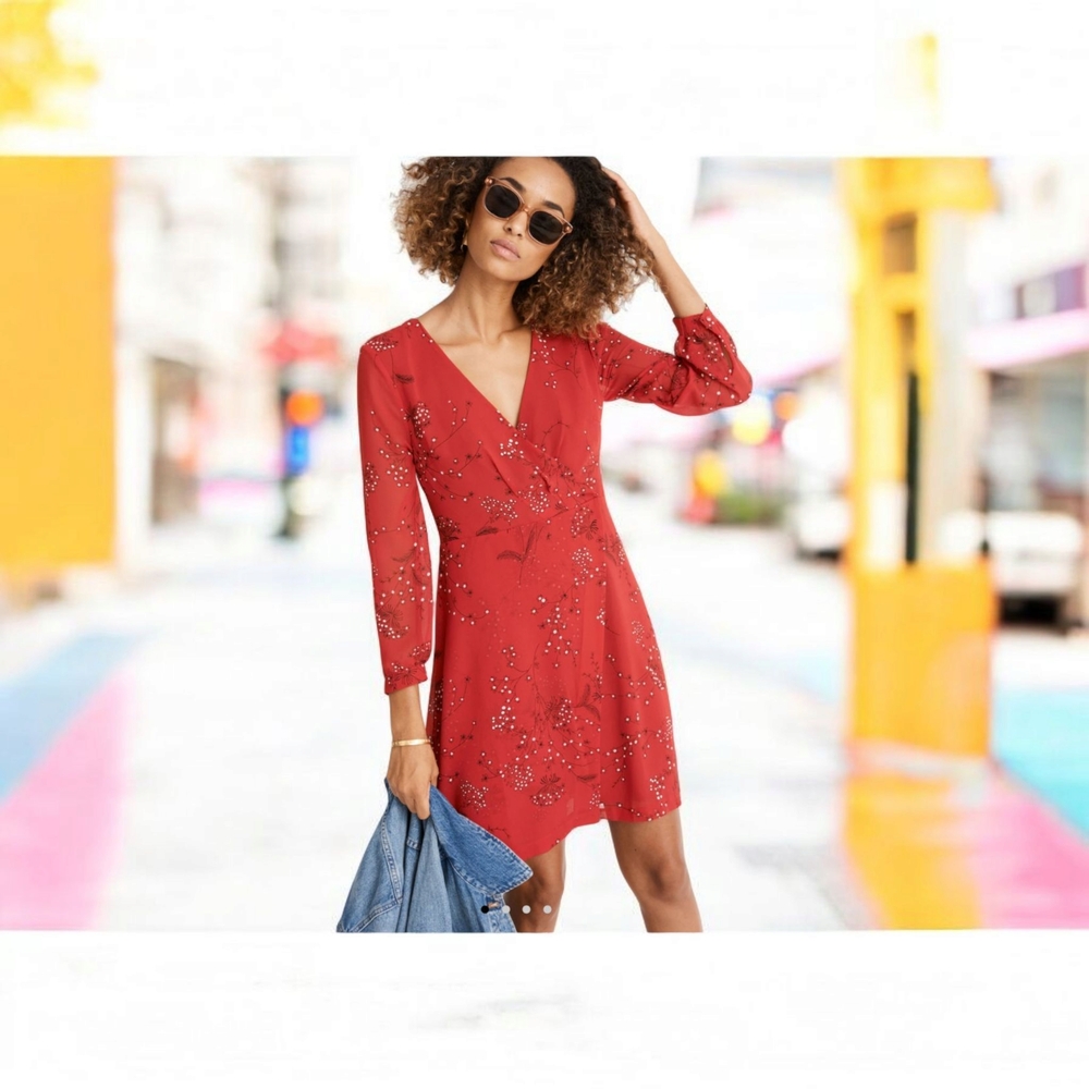 Madewell Hazelwood Wrap-Front Mini Dress in Windswept Floral